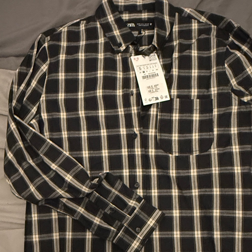 Zara Black Plaid Shirt